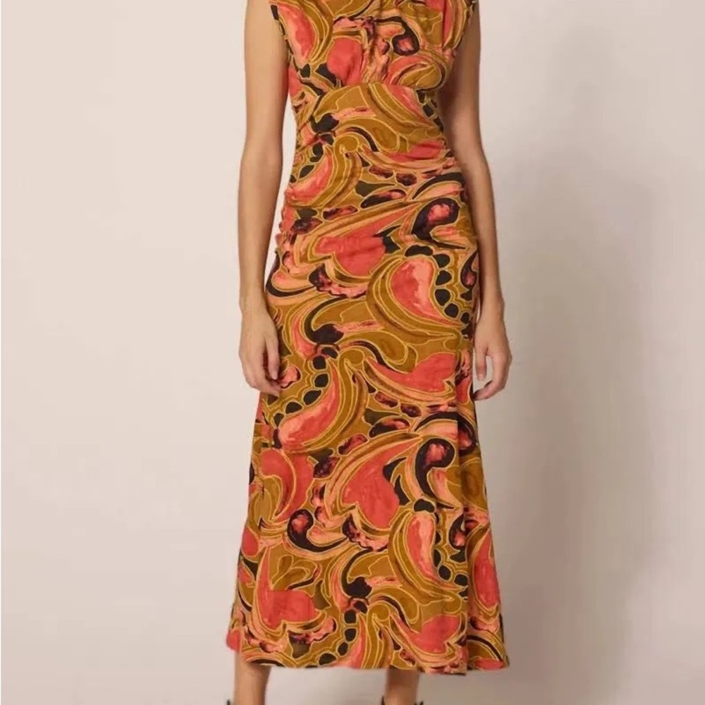 Cleobella DONNA Ankle Dress Osario print Multicolor Swirl Maxi Dress - Picture 6 of 7